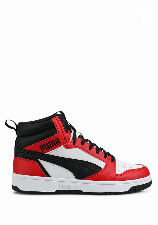 Tenis Puma Rebound V6 Negro/Rojo/Blanco