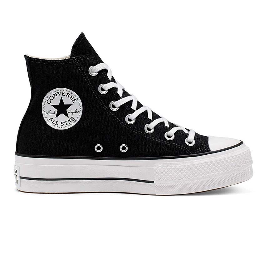 Tenis Converse de Plataforma Lift Negros en Bota de Lona para Mujer