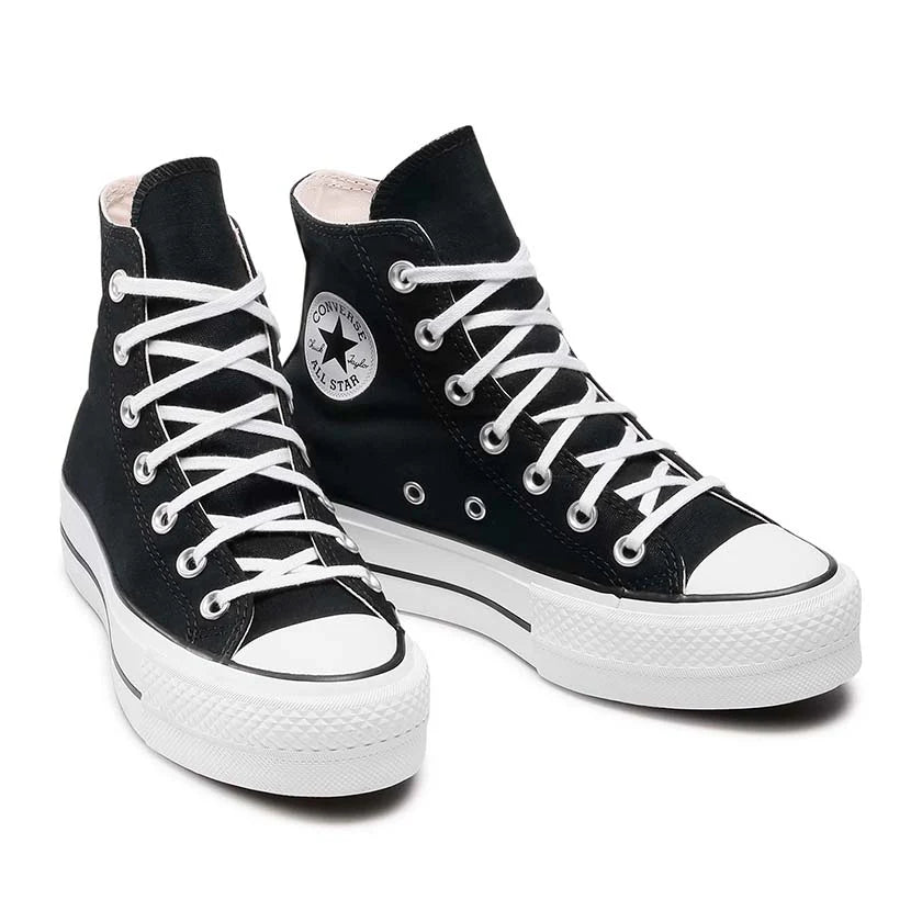 Tenis Converse de Plataforma Lift Negros en Bota de Lona para Mujer